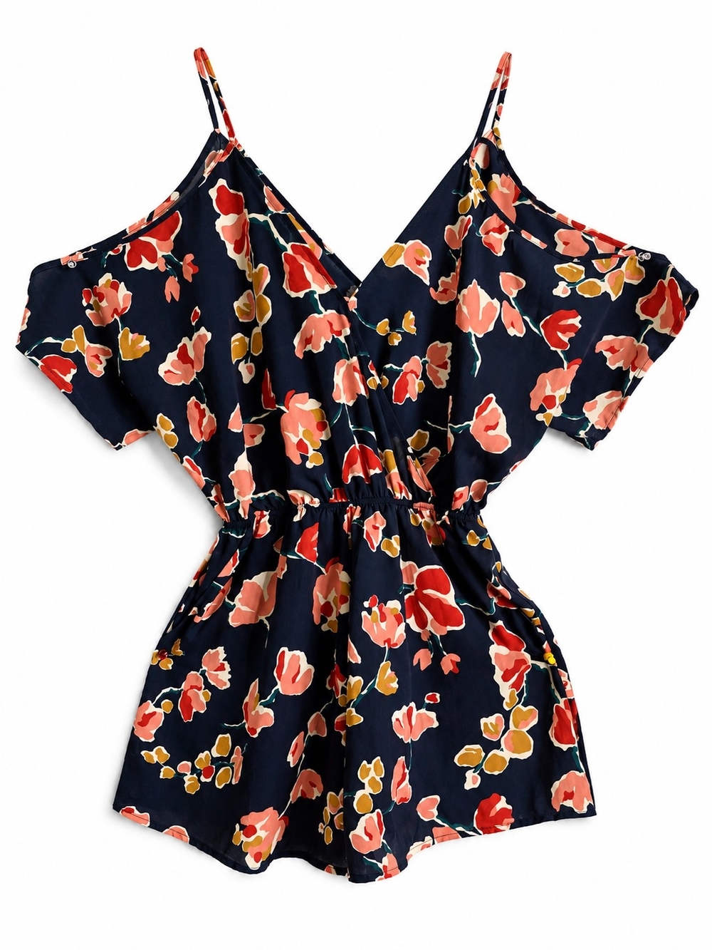 ASTR The Label Floral Cold-Shoulder Romper – Size M